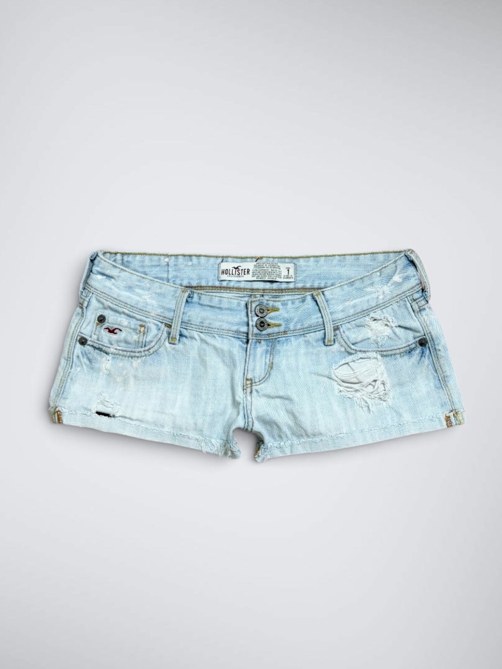 Early 2000s Hollister Ultra Low Rise Micro Denim Shorts